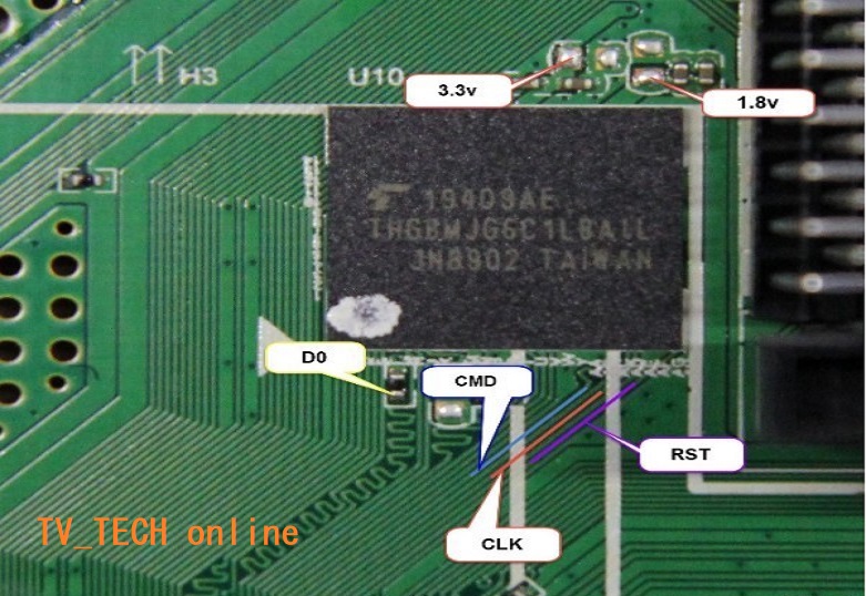 EMMC ISP Pinout