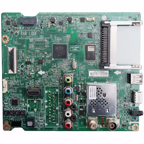 EAX66203805(1.2) LG 32LF550U-ZA Main Board PCB Top View showing component layout and NAND flash location
