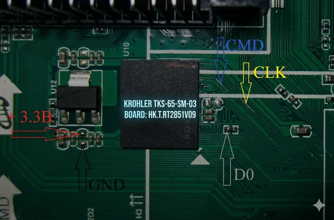 HK.T.RT2851V09 ISP Pinout Guide for eMMC Recovery