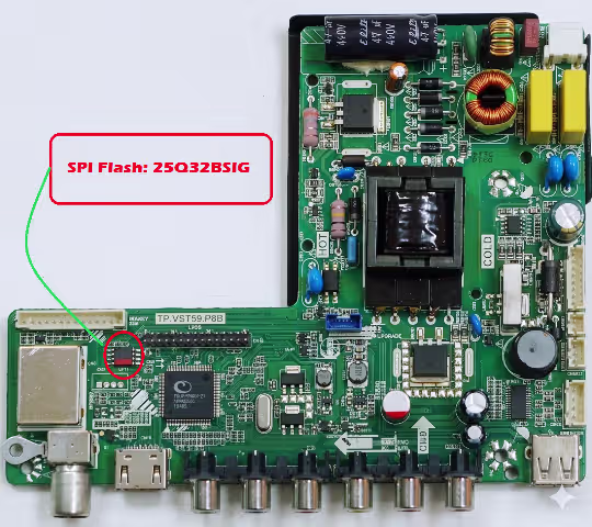 SPI Flash W25Q32 Location