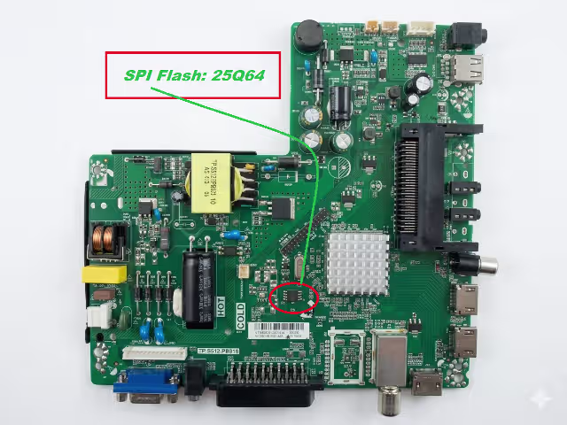 Tp.s512.pb818 SPI Flash Chip Location and Pinout