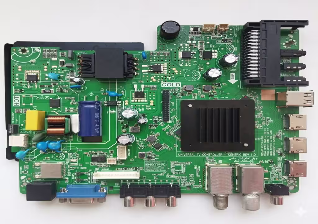 DAIKO LED32R7298K main board showing the TP.SK506S.PB802 combo board layout and component positions.