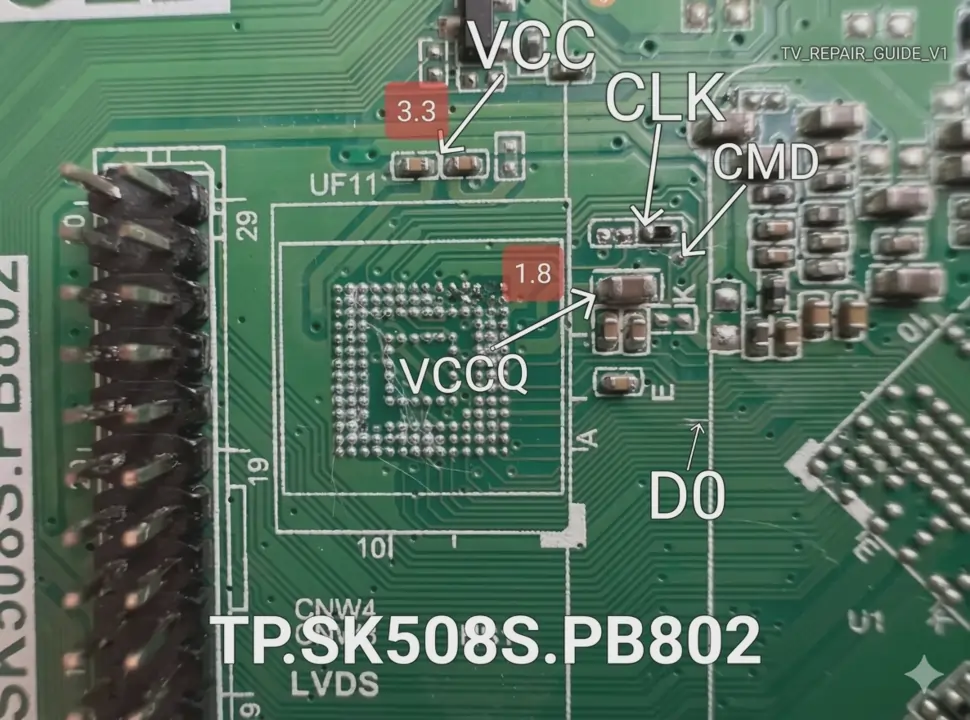 TP.SK508S.PB802 ISP Pinout Connection Diagram for RT809H Programmer