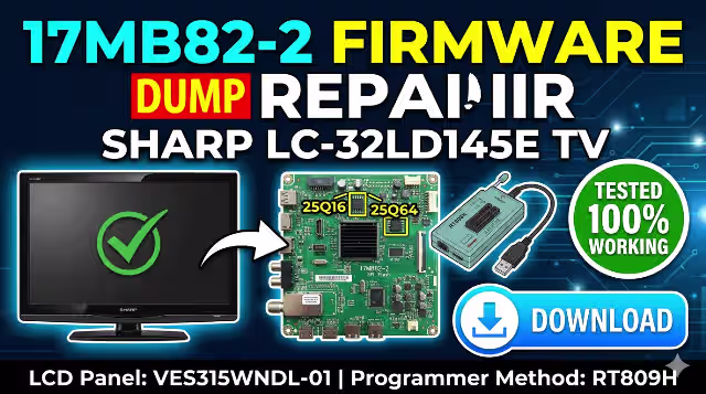 17MB82-2 SHARP LC-32LD145E tv firmware dump repair