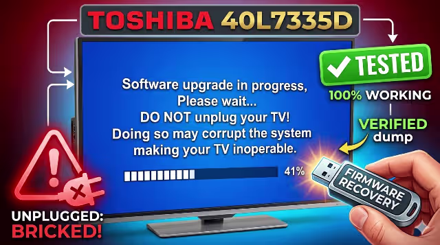 Toshiba 40L7335D TV USB Update Recovery