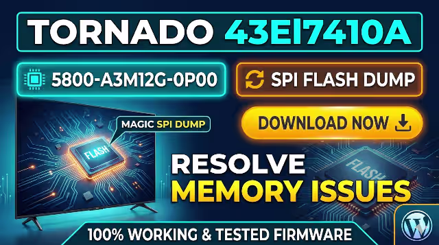 5800-A3M12G-0P00 firmware dump for tornado 43El7410a tv