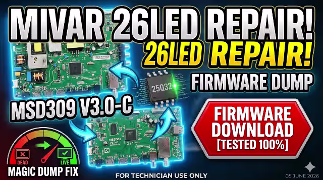 Msd309 V3.0-c firmware dump for Mivar 26led tv.