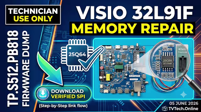 Tp.s512.pb818 firmware dump for Visio 32l91f tv